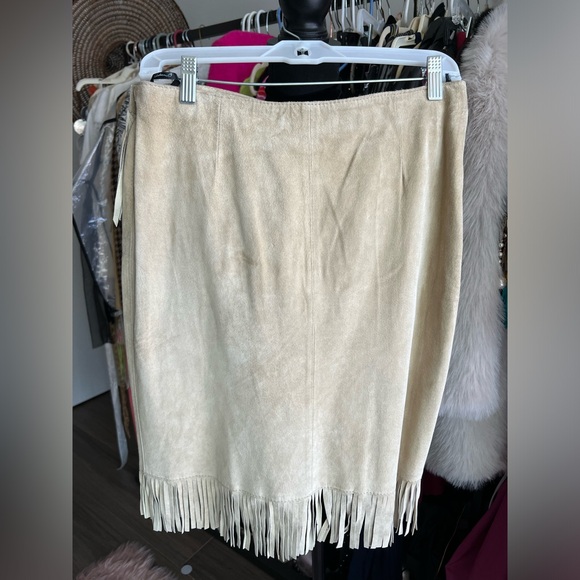 Suede Fringe Wrap Skirt - Picture 2 of 2